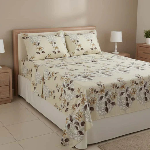 3Pcs Printed Bedsheet - PB119